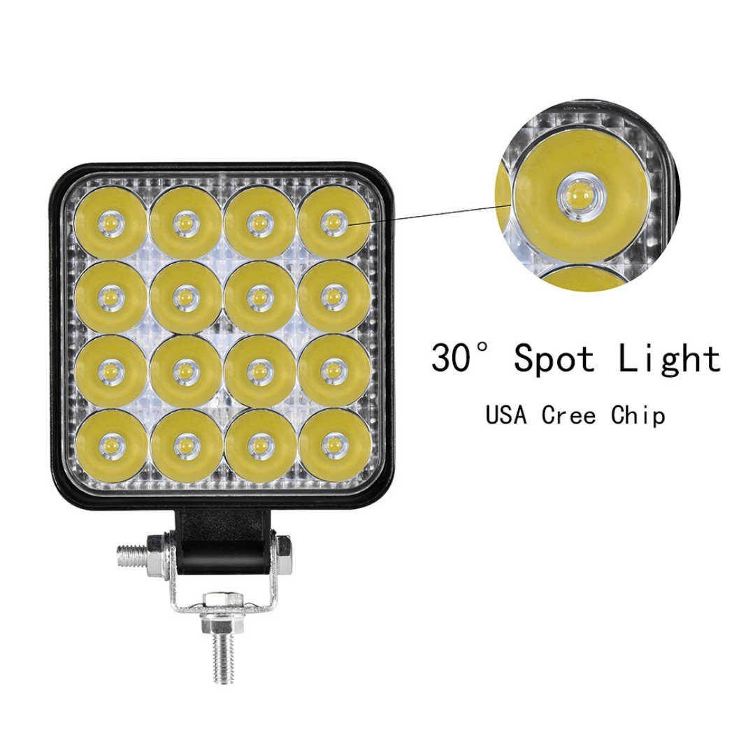 4 Adet 11x11 16 Led Kare Off Road Traktör Tir Kamyon Sis Fari Sis Lambasi Çalisma Lambasi Projektör