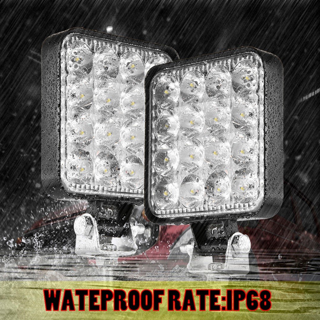 6 Adet 11x11 16 Led Kare Off Road Traktör Tir Kamyon Sis Fari Sis Lambasi Çalisma Lambasi Projektör