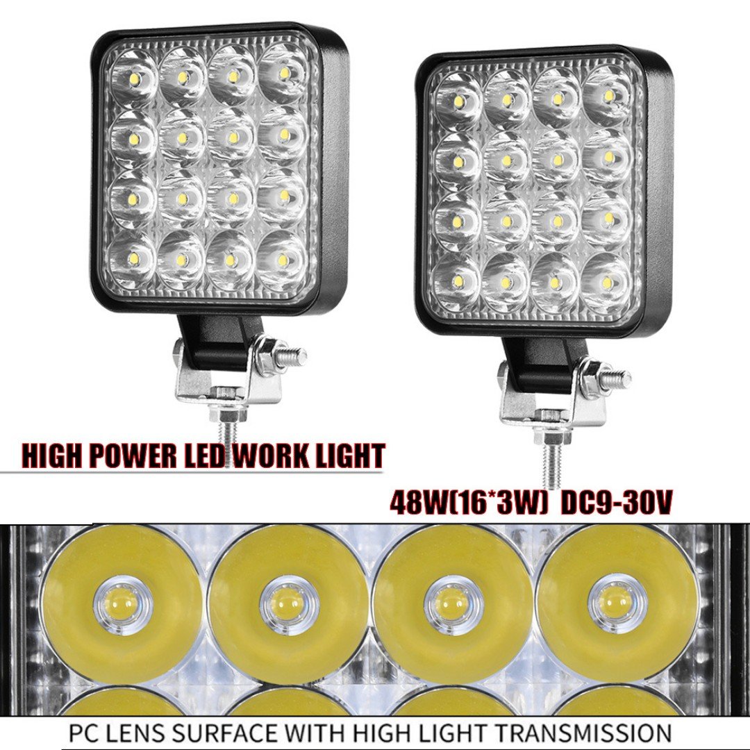 8 Adet 11x11 16 Led Kare Off Road Traktör Tir Kamyon Sis Fari Sis Lambasi Çalisma Lambasi Projektör