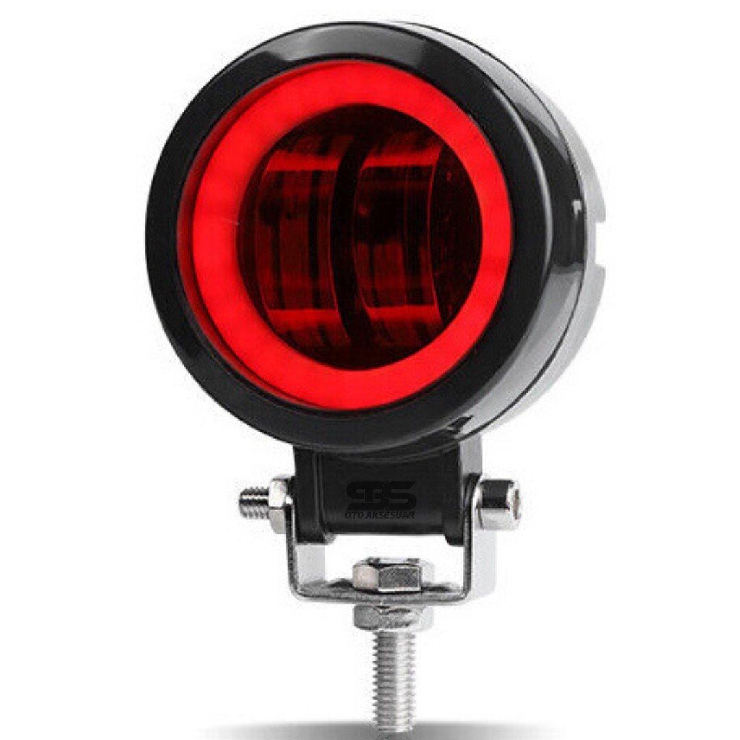 Angel Motosiklet Led Sis Farı 1 Adet Kırmızı 12v Off Road Led Tepe Sis Lambası