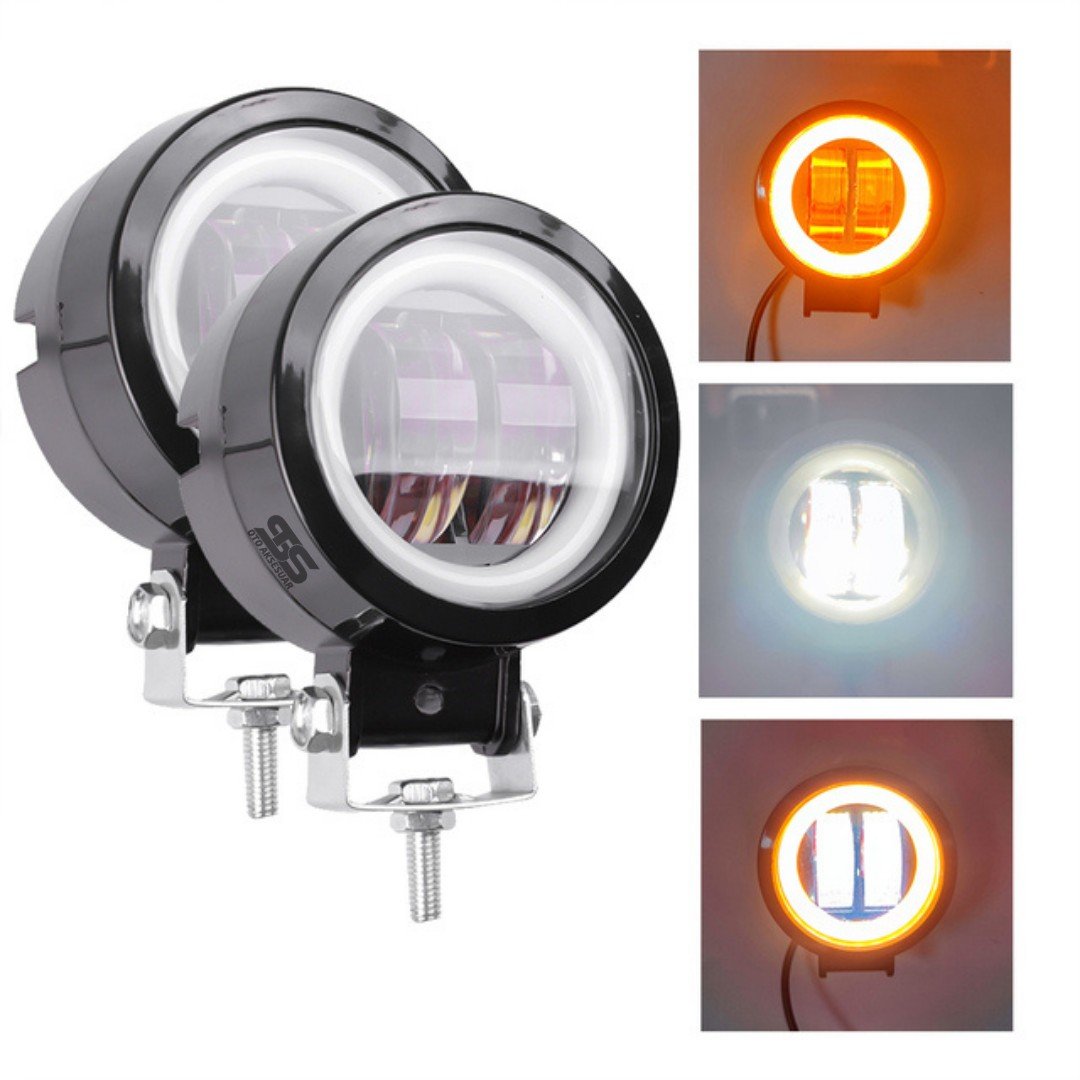 Angel Motosiklet Led Sis Farı 2 Li Set Turuncu 12v Off Road Led Tepe Sis Lambası