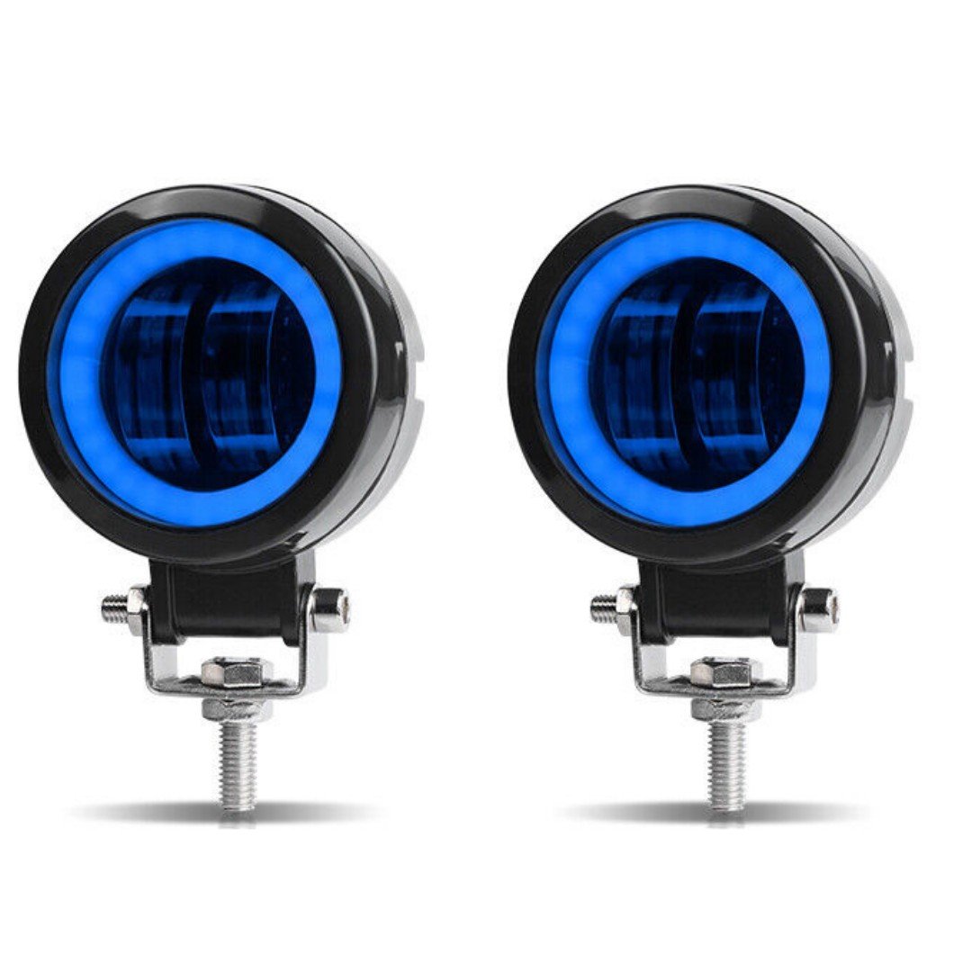 Angel Motosiklet Led Sis Farı 2 Li Set Mavi 12v Off Road Led Tepe Sis Lambası
