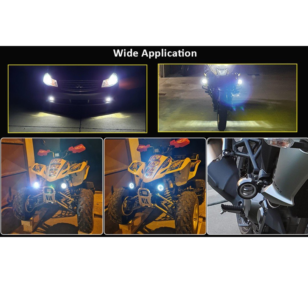 Angel Motosiklet Led Sis Farı 2 Li Set Turuncu 12v Off Road Led Tepe Sis Lambası