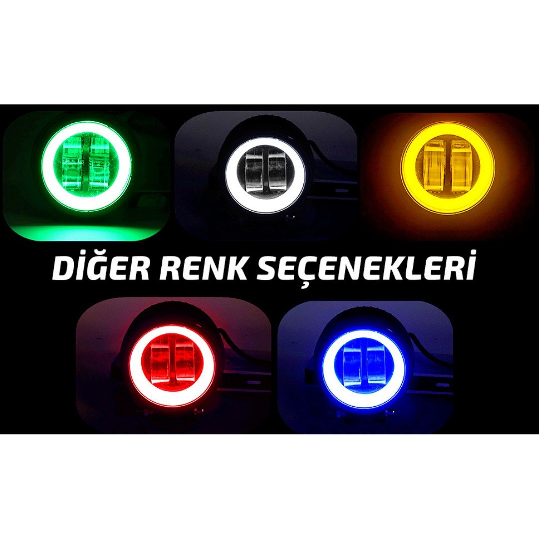 Angel Motosiklet Led Sis Farı 2 Li Set Turuncu 12v Off Road Led Tepe Sis Lambası
