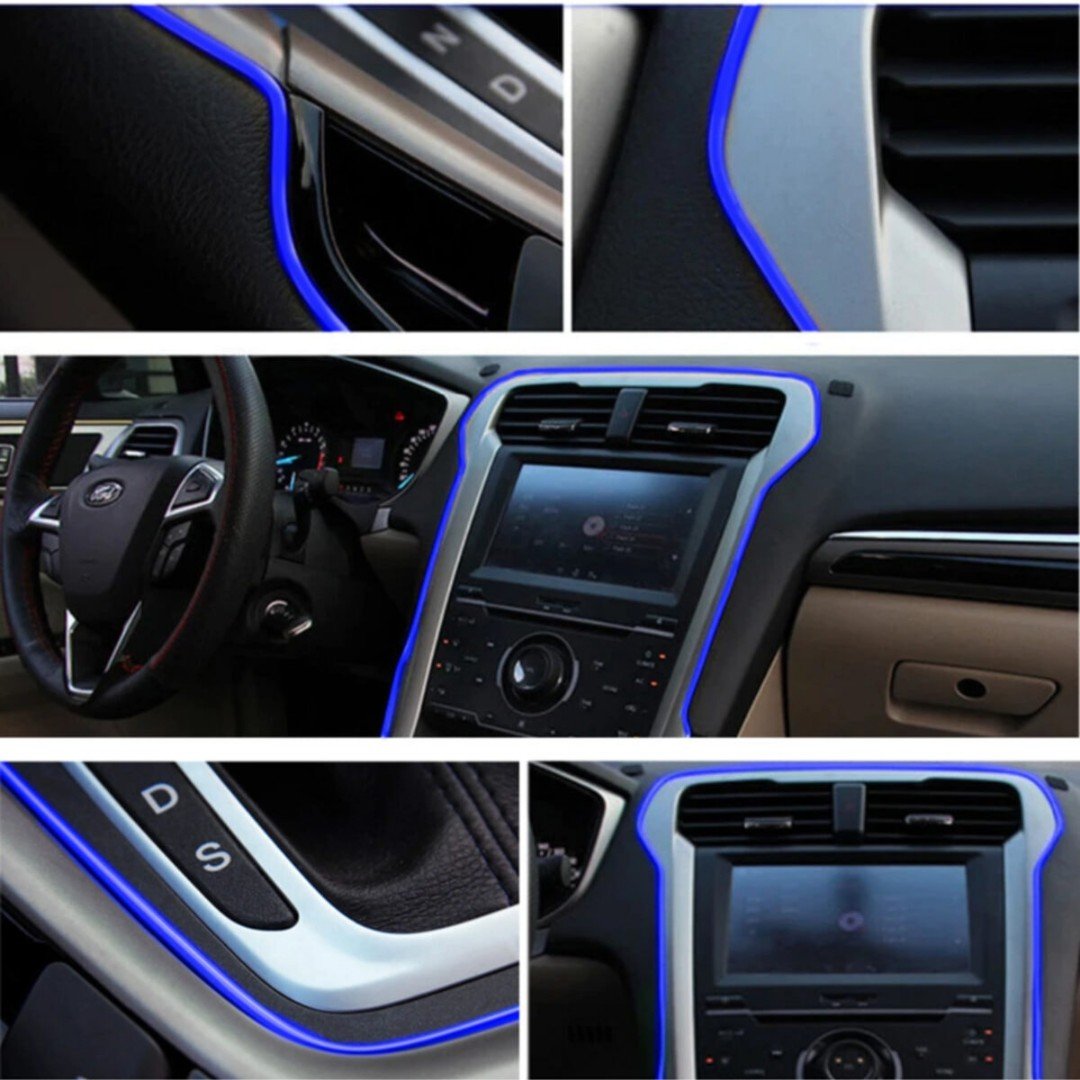 Araç İçi Dekoratif Torpido Ve Kapı Döşeme Fitili Neon Ip 5 Metre Mavi