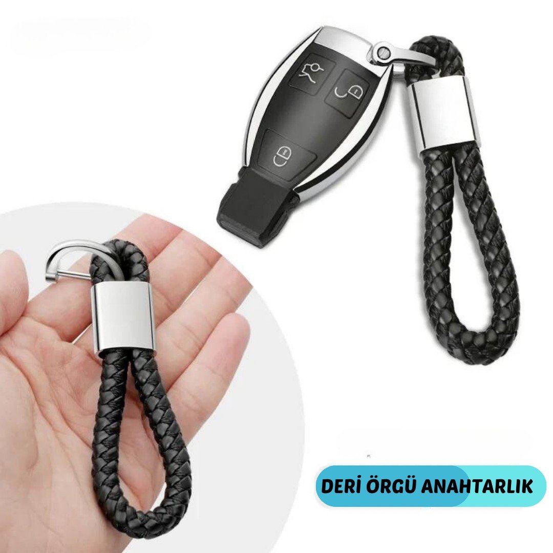 Audi Gerçek Deri Örgü Anahtarlık