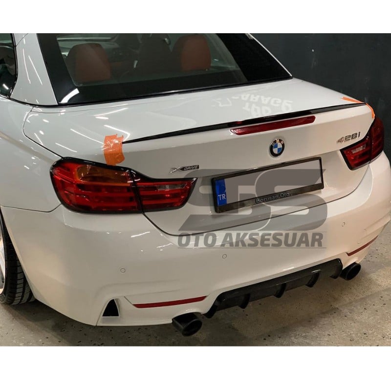 BMW 4 Serisi F33 Cabrio Bagaj Üstü Black Piano Spoiler Bagaj Çıtası