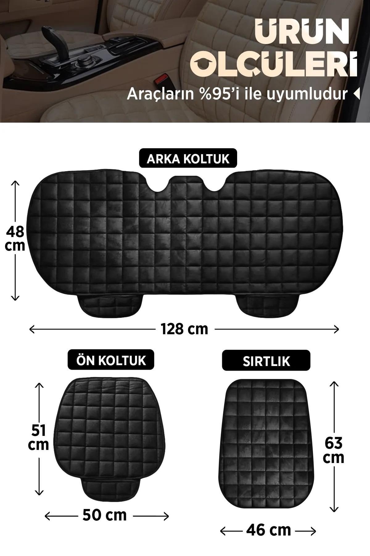 Bmw G20 Antrasit Renk Tay Tüyü Cepli & Terletmez Sırtlı Oto Koltuk Minder Seti - Koltuk Koruma Kılıfı (ÖN & ARKA TAM SET)