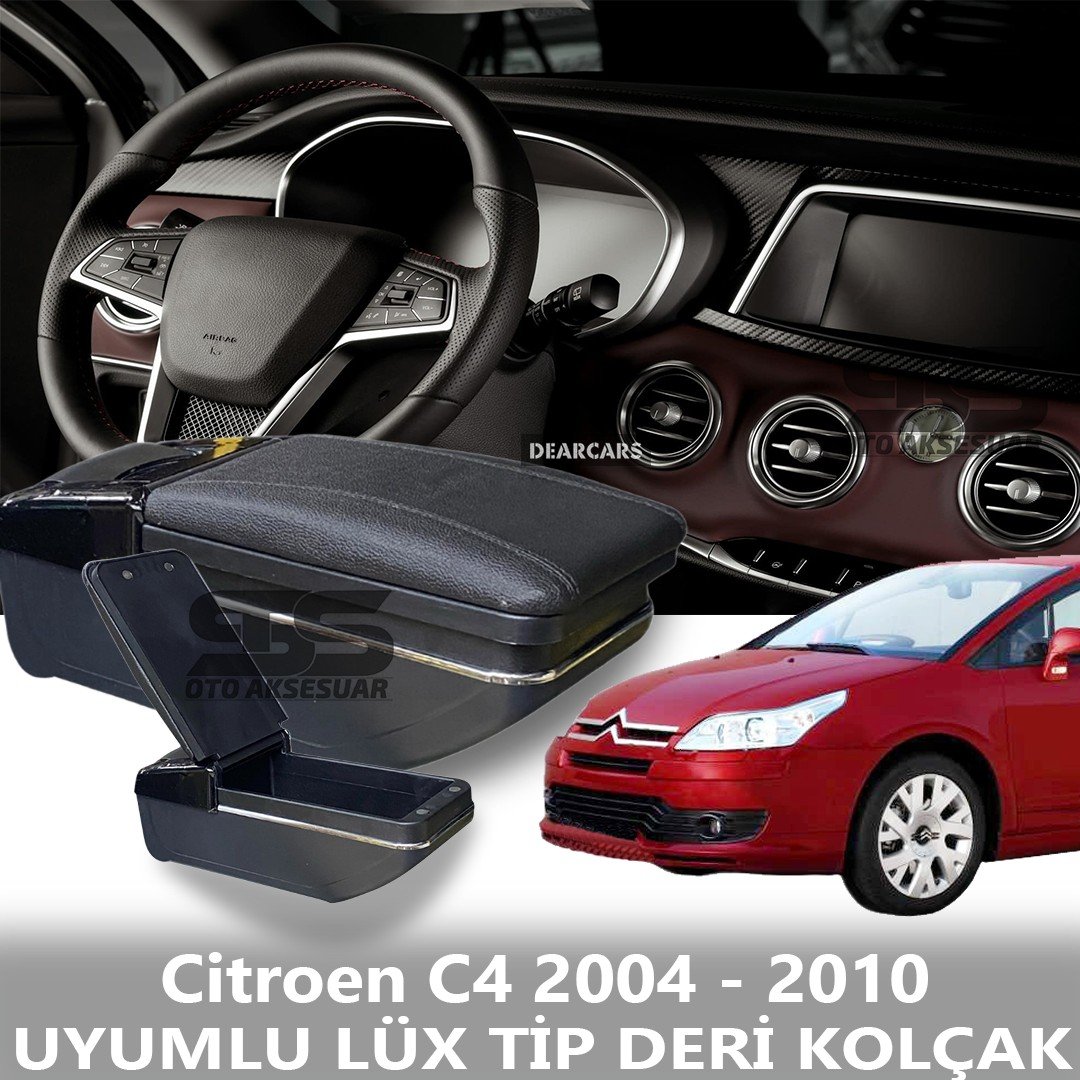 Citroen C4 2004 - 2010 Uyumlu Premium  Deri Kol Dayama Kolçak Lüx Tip 