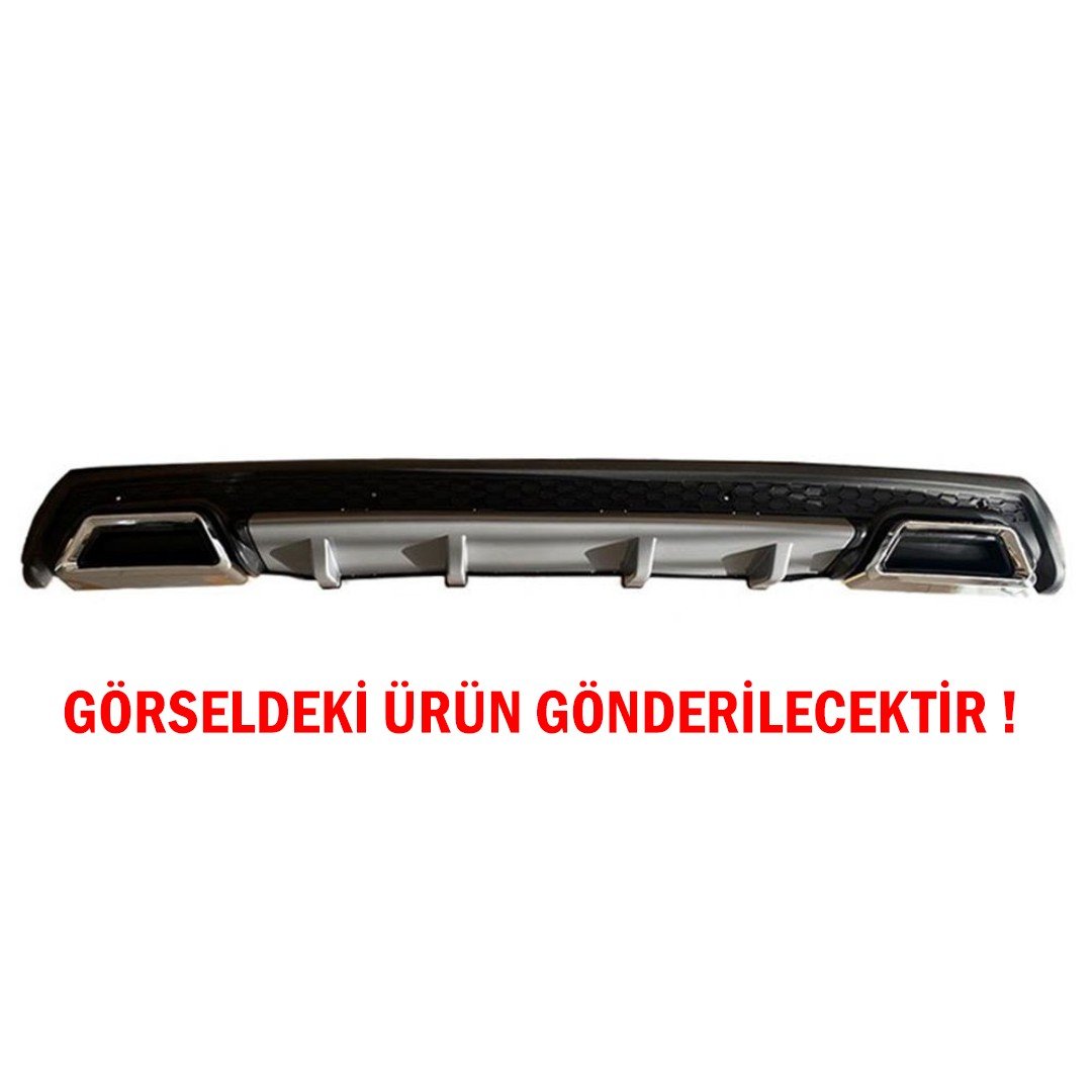Citroen C5 Difüzör Arka Tampon Eki 2 Egzoz Çıkışlı Gri Lüx Tip