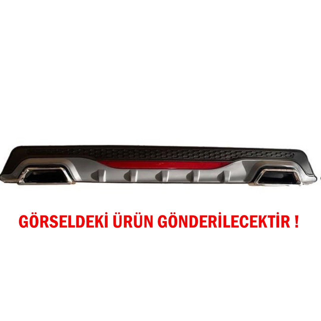 Citroen C5 Difüzör Arka Tampon Eki 2 Egzoz Çıkışlı Gri Reflektörlü