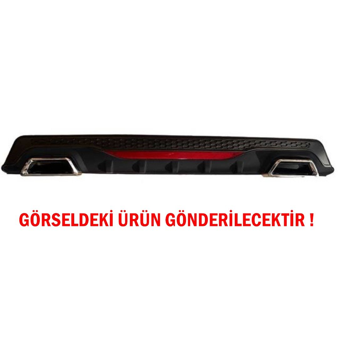 Citroen C5 Difüzör Arka Tampon Eki 2 Egzoz Çıkışlı Siyah Reflektörlü