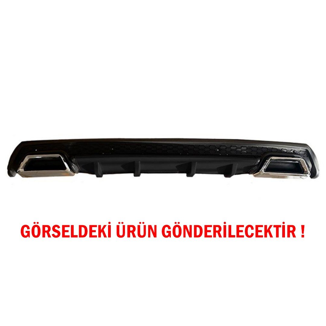 Citroen C5 Difüzör Arka Tampon Eki 2 Egzoz Çıkışlı Siyah Lüx Tip