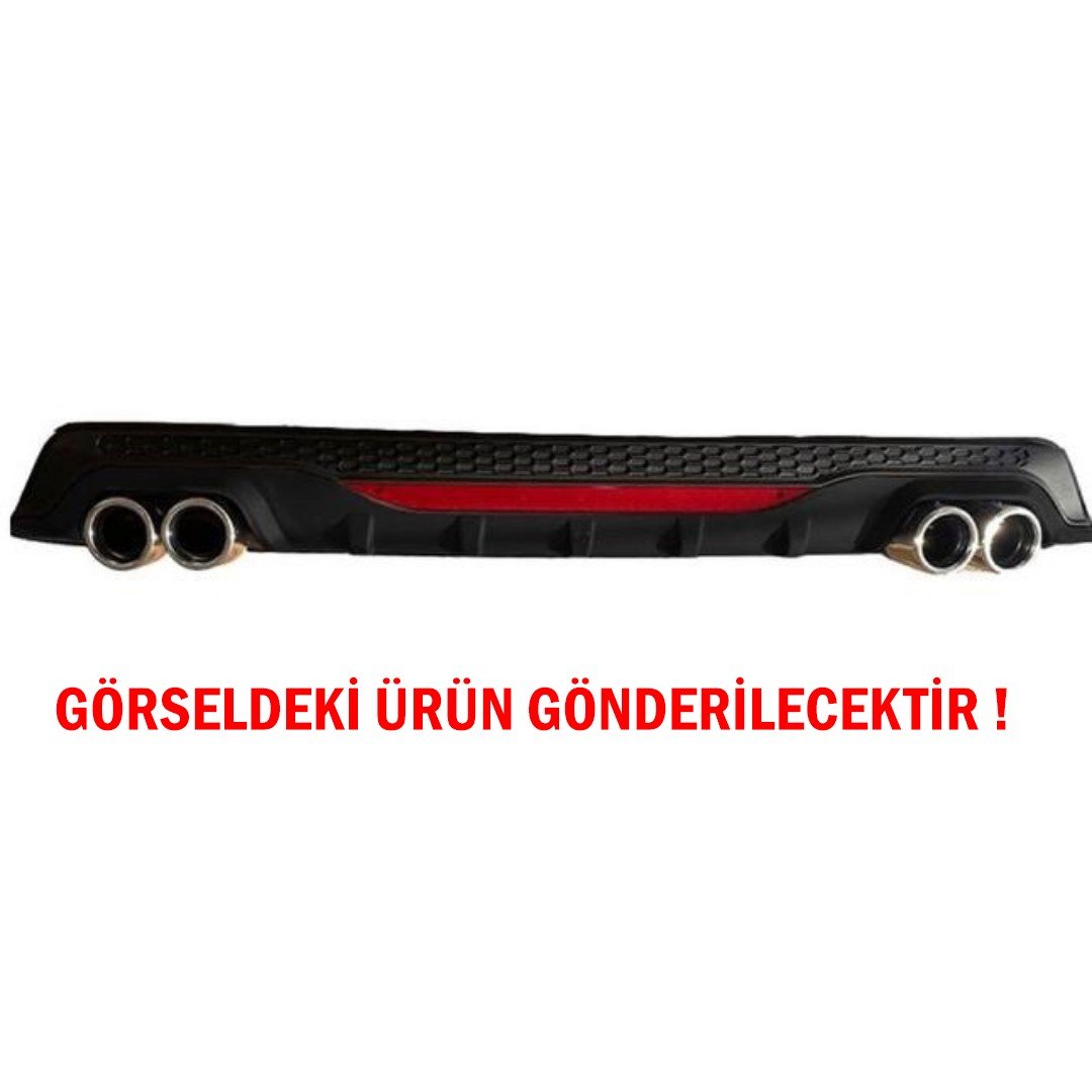 Citroen C5 Difüzör Arka Tampon Eki 4 Egzoz Çıkışlı Siyah Reflektörlü