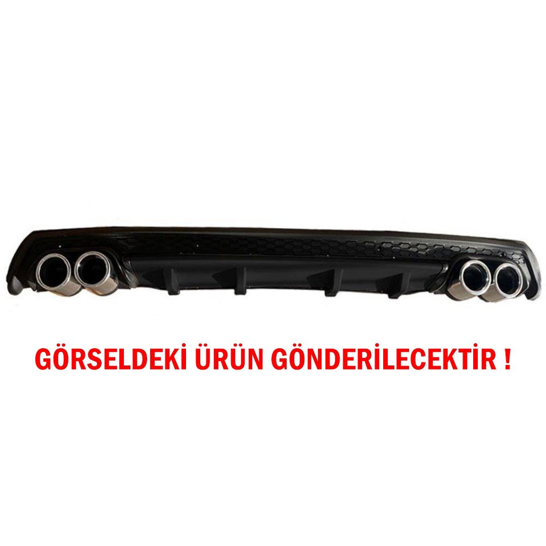 Citroen C5 Difüzör Arka Tampon Eki 4 Egzoz Çıkışlı Siyah Lüx Tip