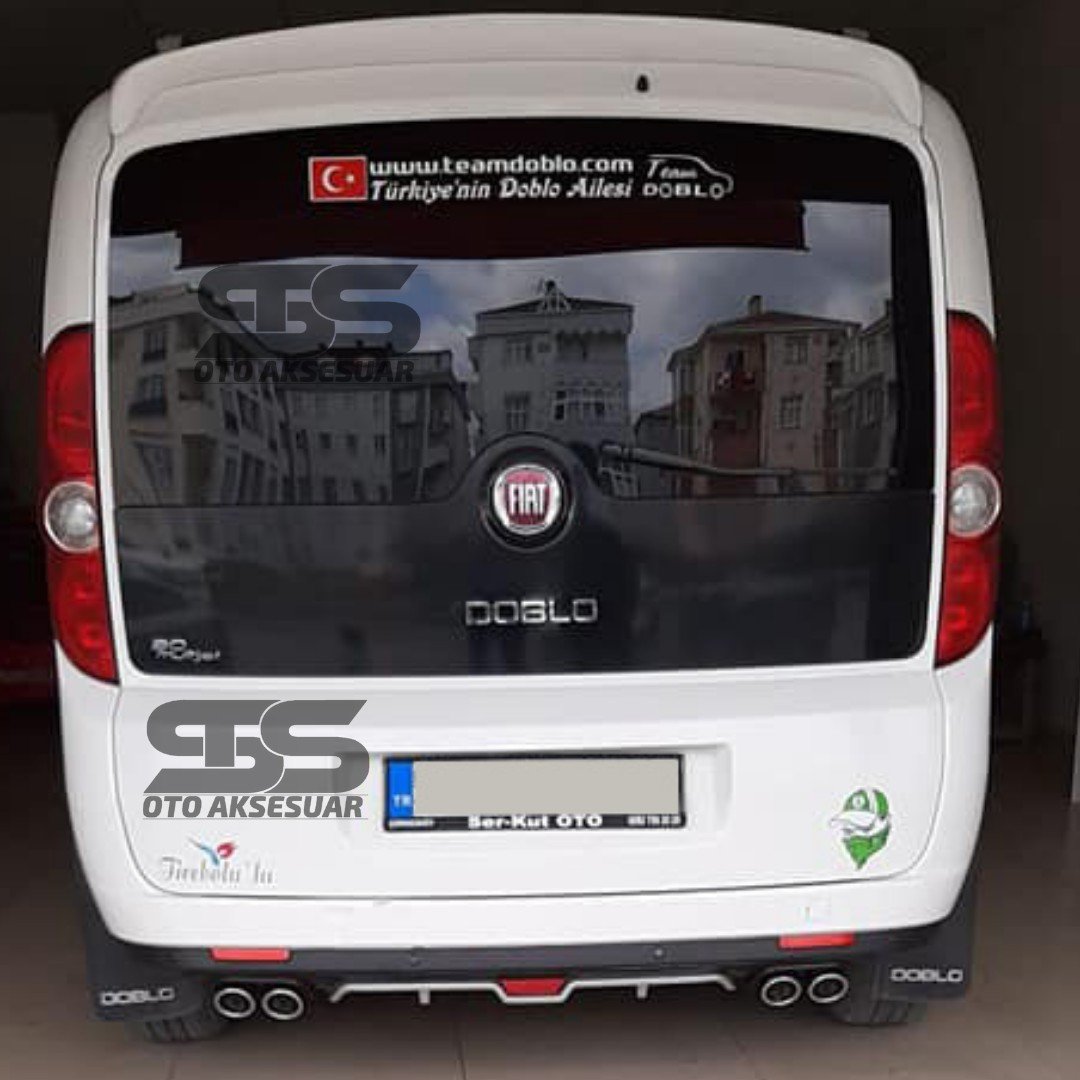 Fiat Doblo D3 D4 Difüzör Arka Tampon Eki 4 Egzoz Çıkışlı Gri