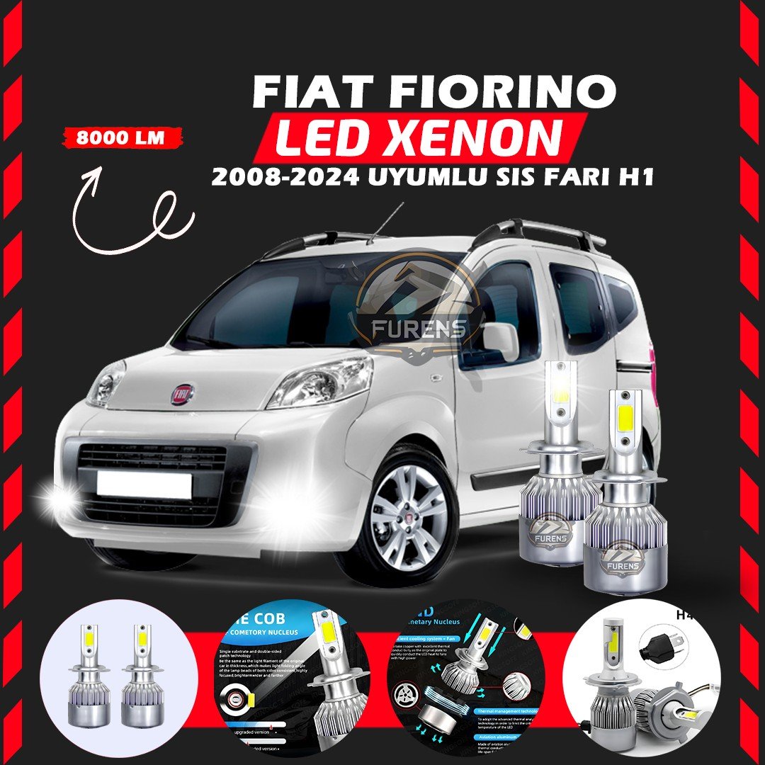Fiat Fiorino 2008-2024 Sis Farı Uyumlu Şimşek Etkili Led Xenon Performance Series H1