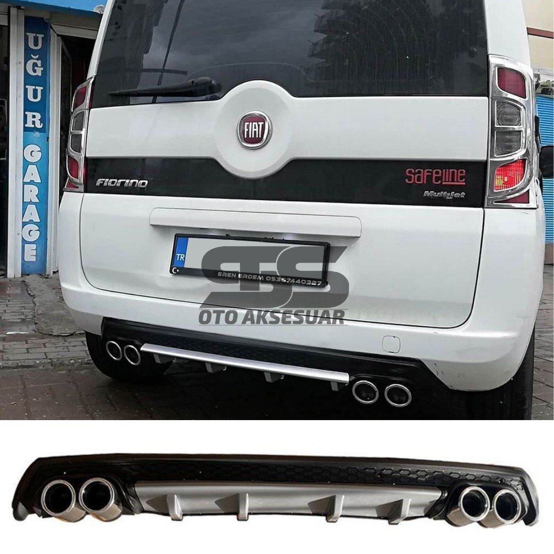 Fiat Fiorino Difüzör Arka Tampon Eki 4 Egzoz Çıkışlı Gri Lüx Tip