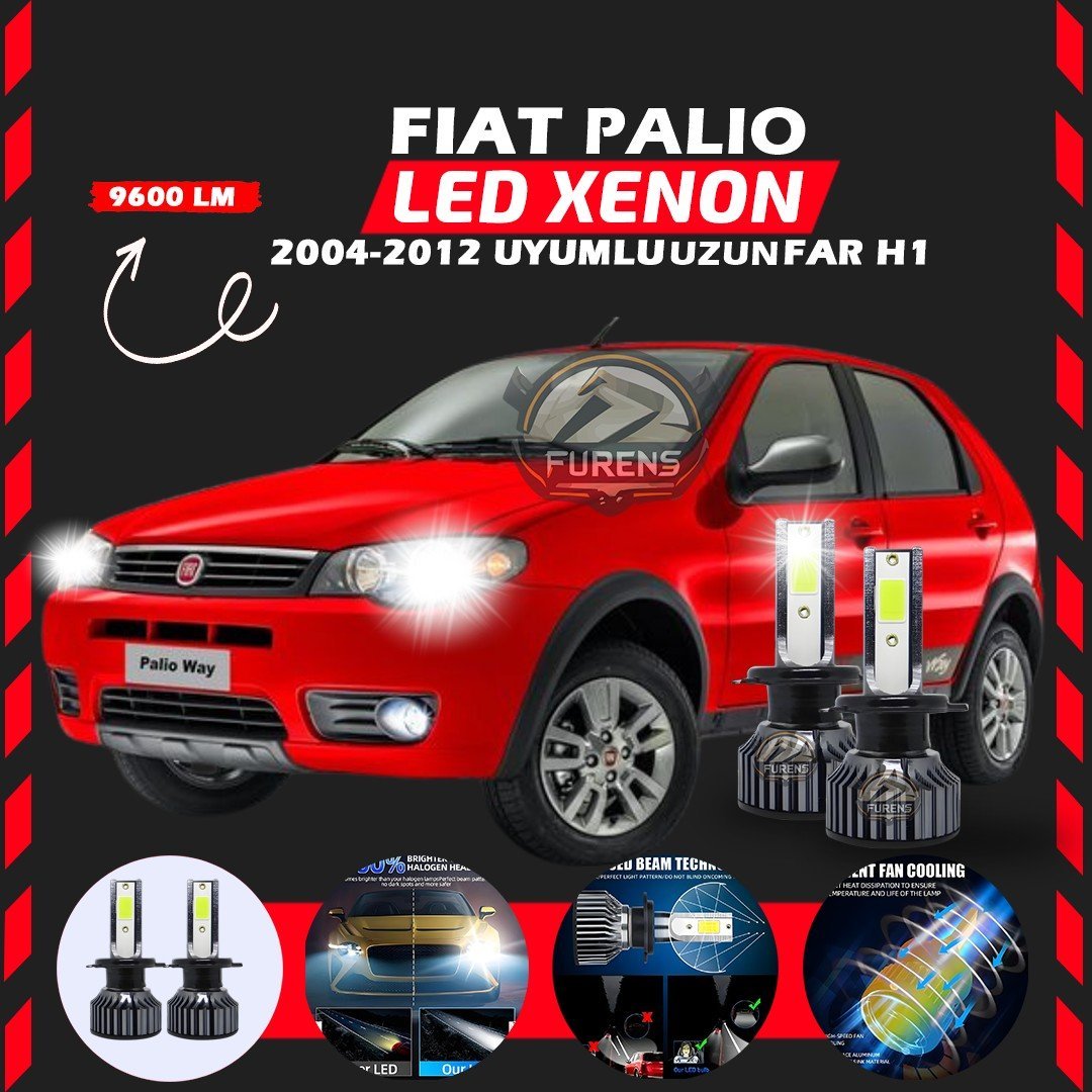 Fiat Palio 2004-2012 Uzun Far Uyumlu Şimşek Etkili Led Xenon Pro Series H1