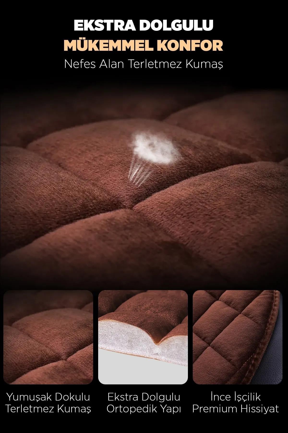 Fiat Tipo Antrasit Renk Tay Tüyü Cepli & Terletmez Sırtlı Oto Koltuk Minder Seti - Koltuk Koruma Kılıfı (ÖN & ARKA TAM SET)