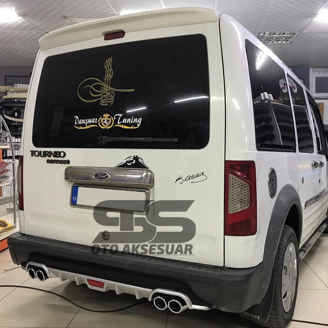 Ford Connect Difüzör Arka Tampon Eki 4 Egzoz Çıkışlı Gri Tip