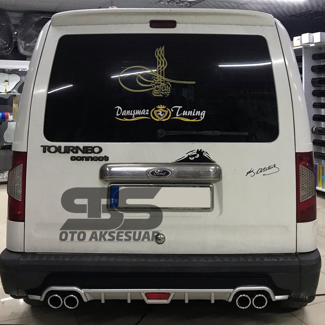 Ford Connect Difüzör Arka Tampon Eki 4 Egzoz Çıkışlı Gri Tip