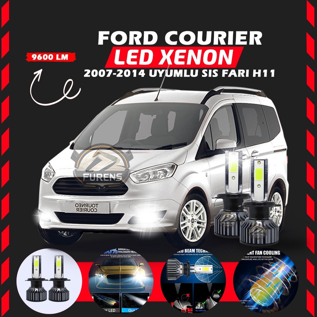 Ford Courier 2007-2014 Sis Farı Uyumlu Şimşek Etkili Led Xenon Pro Series H11