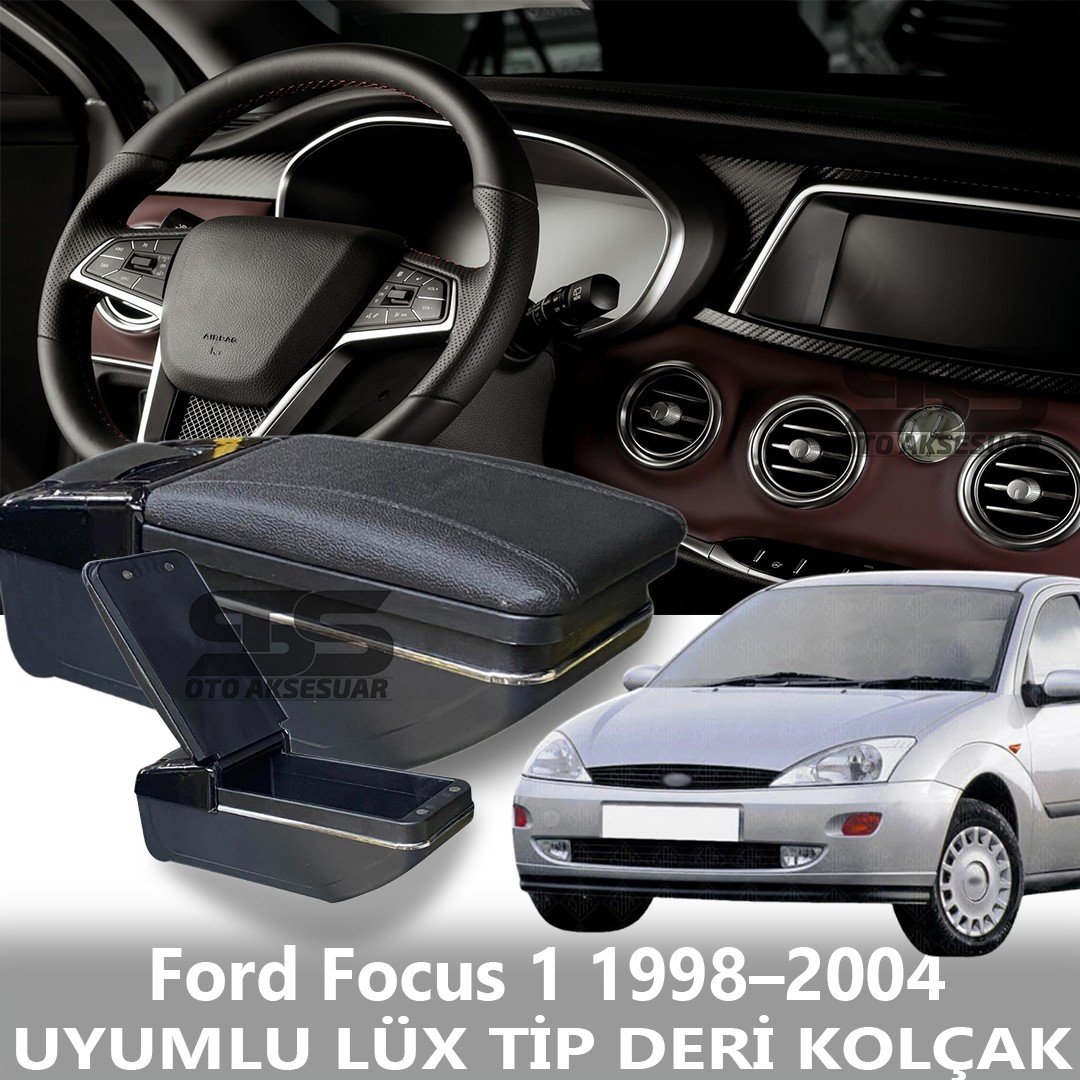 Ford Focus 1 1998–2004 Uyumlu Premium  Deri Kol Dayama Kolçak Lüx Tip 