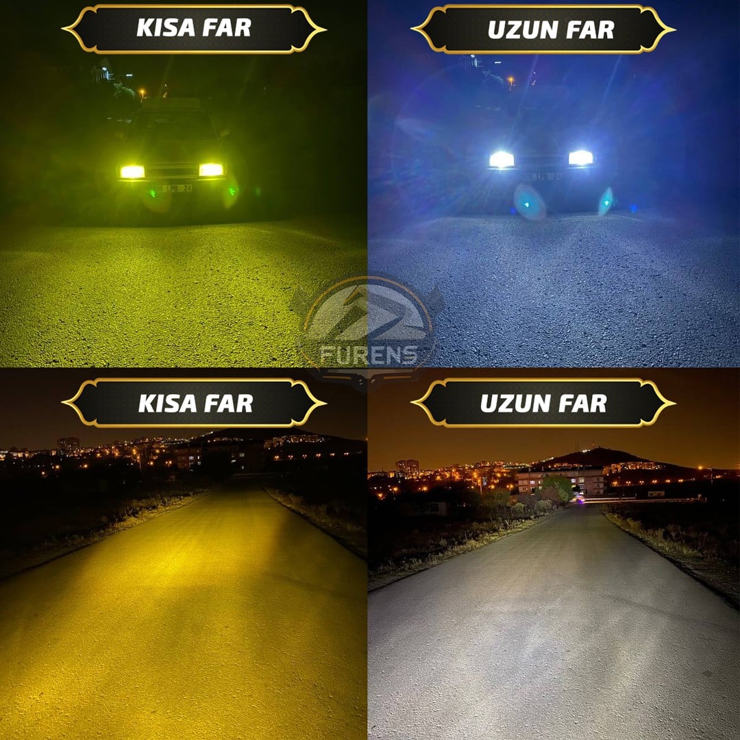 Ford Focus 1999-2001 Mercek Led Xenon Uzun - Kısa Çift Renk