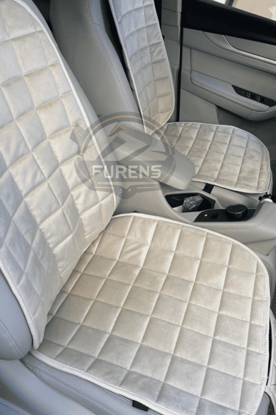 Ford Focus 2.5 Bej Renk Tay Tüyü Cepli & Terletmez Sırtlı Oto Koltuk Minder Seti - Koltuk Koruma Kılıfı (ÖN & ARKA TAM SET)