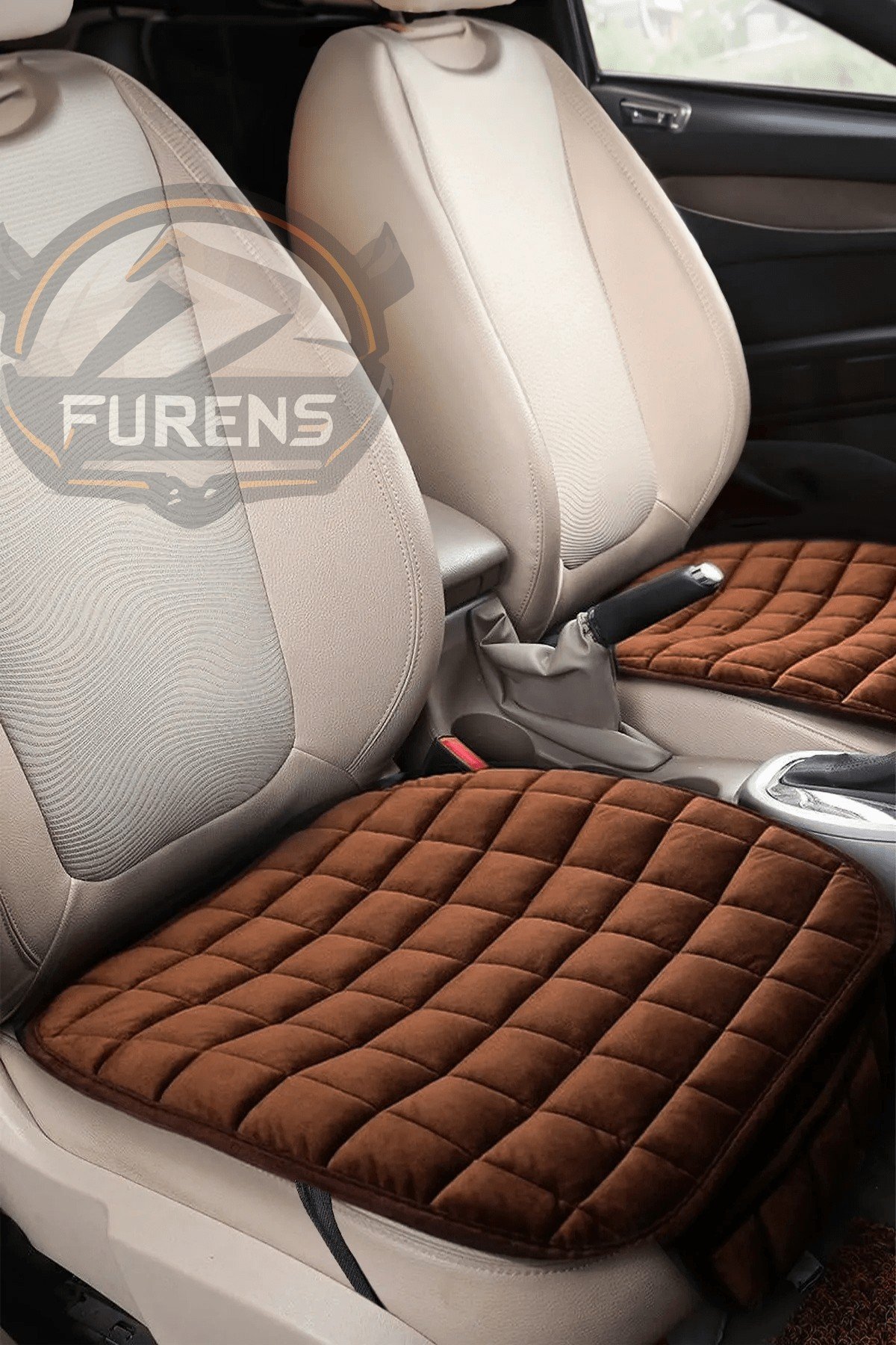 Ford Focus 2.5 Kahverengi Renk Tay Tüyü Cepli & Terletmez Sırtlı Oto Koltuk Minder Seti - Koltuk Koruma Kılıfı (ÖN & ARKA TAM SET)