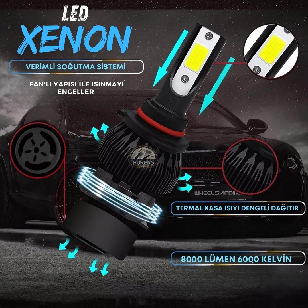 Ford Focus 3.5 2014-2018 Kısa Far Uyumlu Şimşek Etkili Led Xenon Light Series H7
