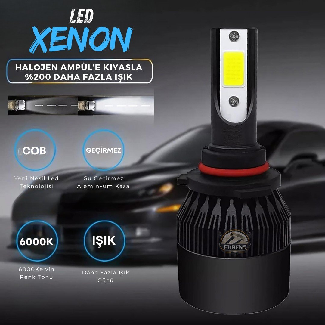Ford Focus 4 2018-2024 Kısa Far Uyumlu Şimşek Etkili Led Xenon Light Series H7