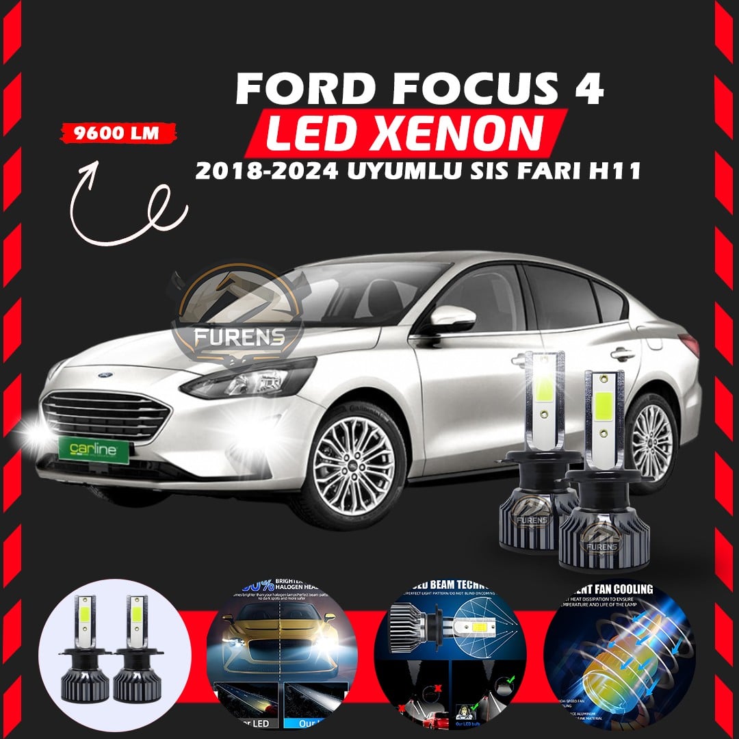 Ford Focus 4 2018-2024 Sis Farı Uyumlu Şimşek Etkili Led Xenon Pro Series H11