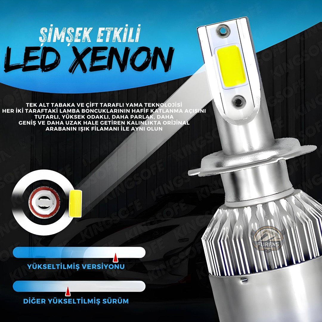 Ford Mondeo MK4 2007-2014 Kısa Far Uyumlu Şimşek Etkili Led Xenon Performance Series H7