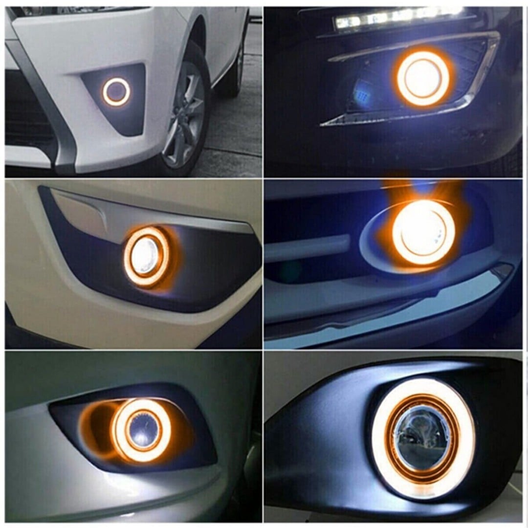 Ford Transit Connect Uyumlu, Universal Mercekli Led Angel Sis Farı, 76mm Turuncu Renk