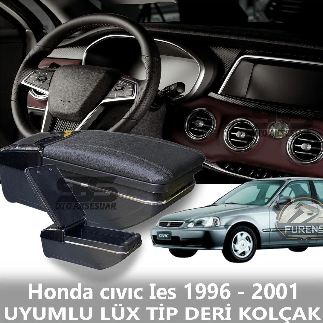 Honda cıvıc İes 1996 - 2001 Uyumlu Premium  Deri Kol Dayama Kolçak Lüx Tip 