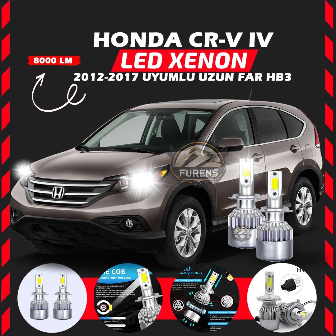Honda CR-V 2012-2017 Uzun Far Uyumlu Şimşek Etkili Led Xenon Performance Series HB3