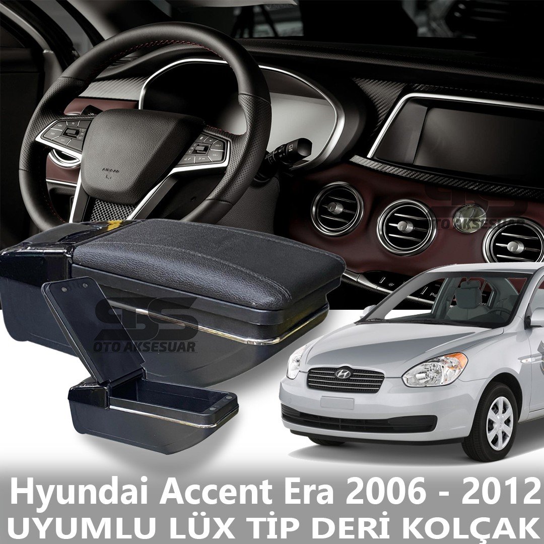 Hyundai Accent Era 2006 - 2012 Uyumlu Premium  Deri Kol Dayama Kolçak Lüx Tip 