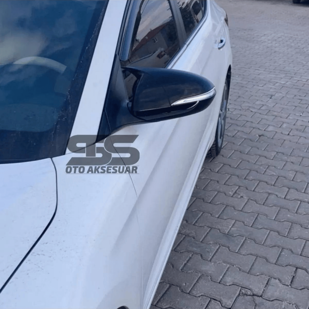 Hyundai Elantra Sinyalli 2016-2018 Uyumlu Batman Yarasa Ayna Kapağı Piano Black Abs Plastik