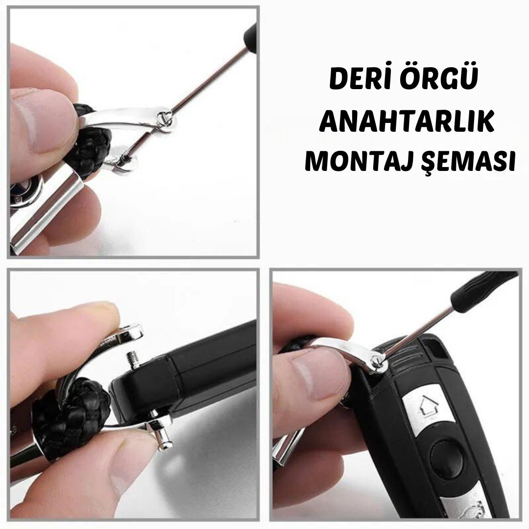 Hyundai Gerçek Deri Örgü Anahtarlık