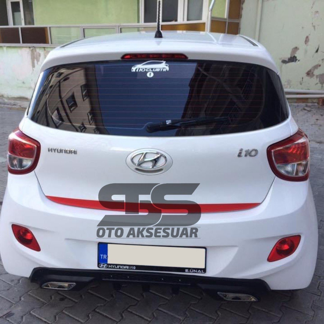 Hyundai i10 Difüzör Arka Tampon Eki 2 Egzoz Çıkışlı Siyah