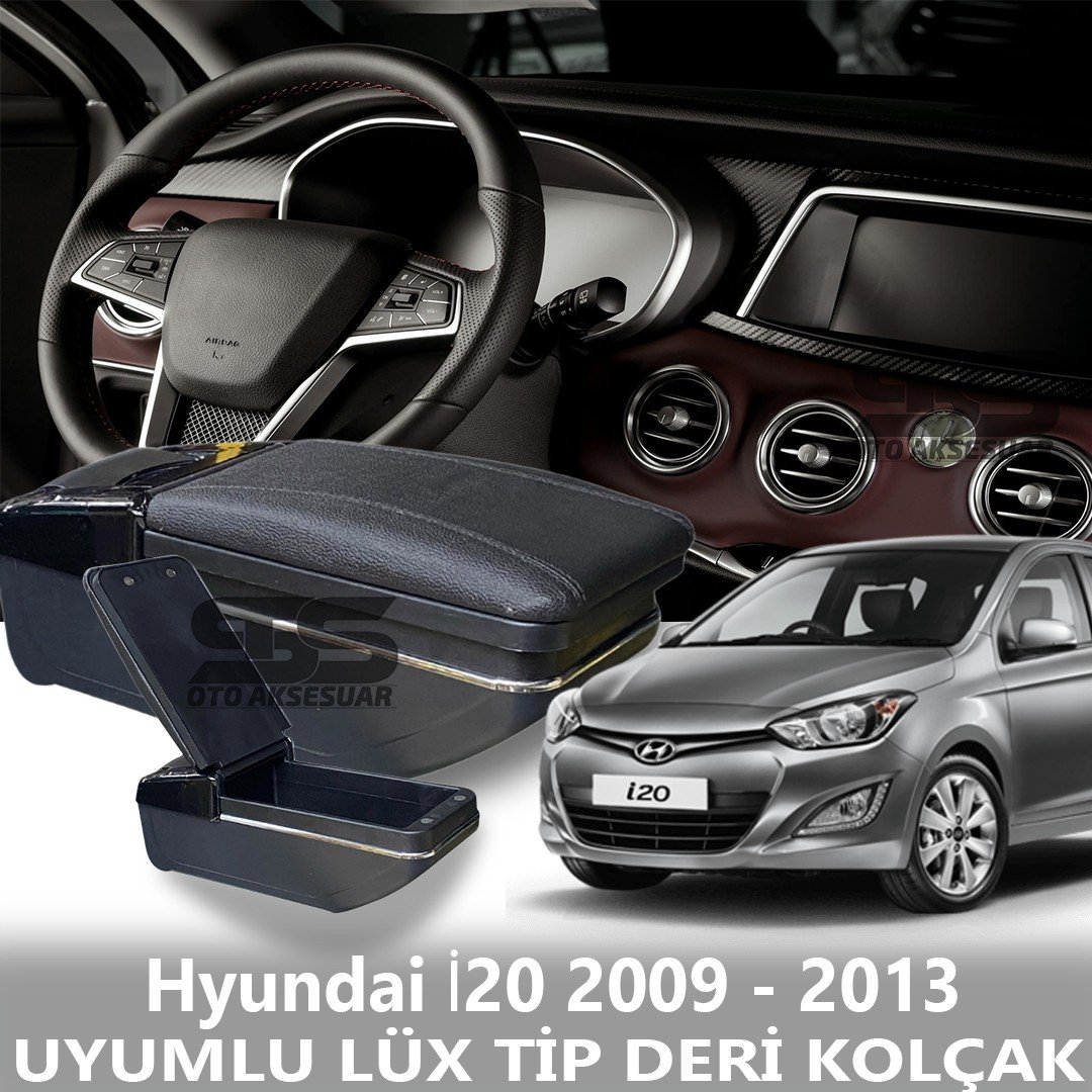 Hyundai İ20 2009 - 2013 Uyumlu Premium  Deri Kol Dayama Kolçak Lüx Tip 