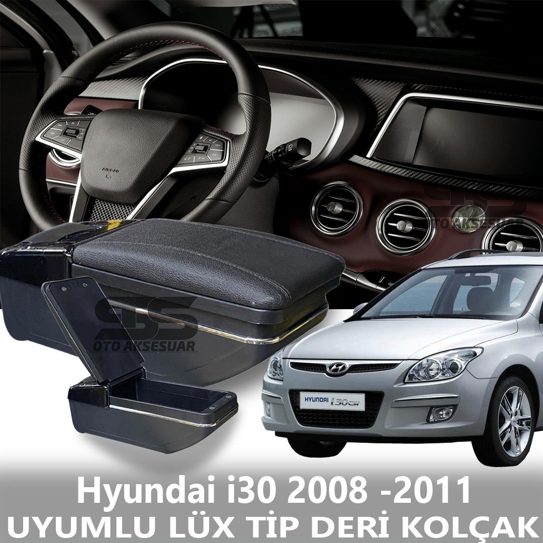 Hyundai i30 2008 -2011 Uyumlu Premium  Deri Kol Dayama Kolçak Lüx Tip 