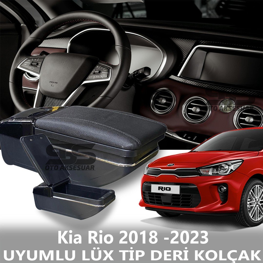 Kia Rio 2018 -2023 Uyumlu Premium  Deri Kol Dayama Kolçak Lüx Tip 