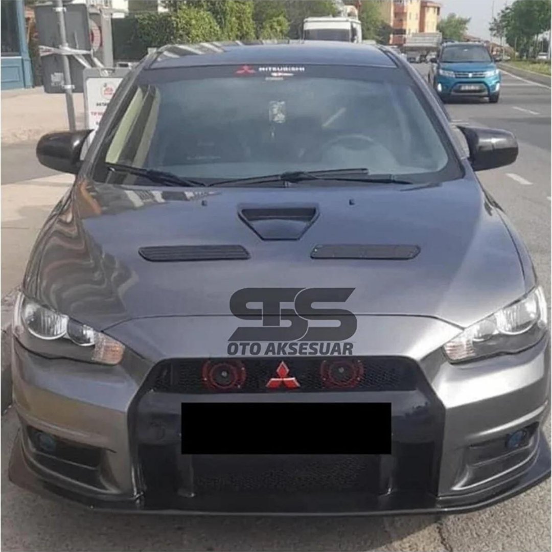Mitsubishi Lancer 2008-2013 Uyumlu Batman Yarasa Ayna Kapağı Piano Black Abs Plastik