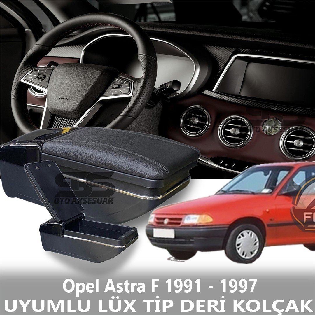Opel Astra F 1991 - 1997 Uyumlu Premium  Deri Kol Dayama Kolçak Lüx Tip 