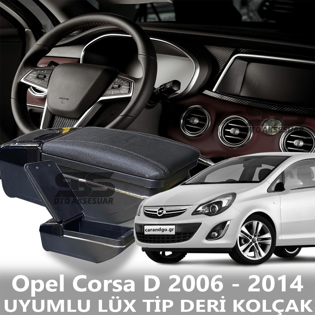 Opel Corsa D 2006 - 2014 Uyumlu Premium  Deri Kol Dayama Kolçak Lüx Tip 