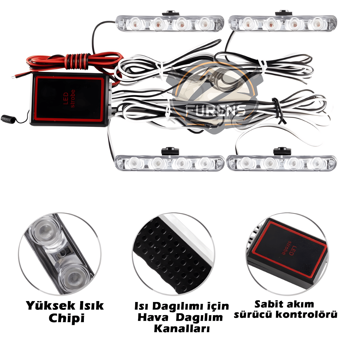 Panjur İçi Çakar Kırmızı Mavi 4 x 4 Uzaktan Kumandalı