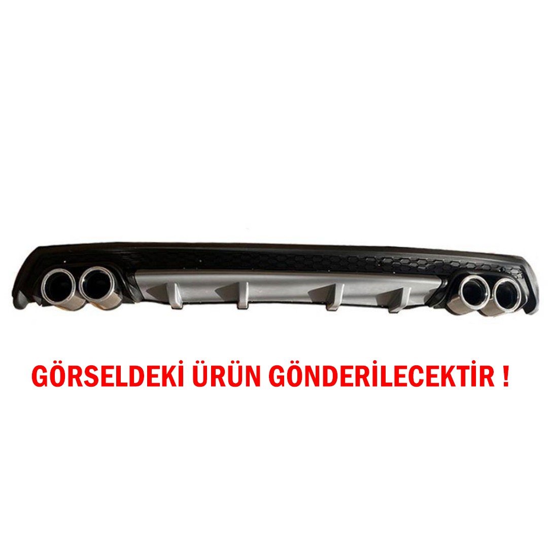Peugeot 206 Difüzör Arka Tampon Eki 4 Egzoz Çıkışlı Gri Lüx Tip